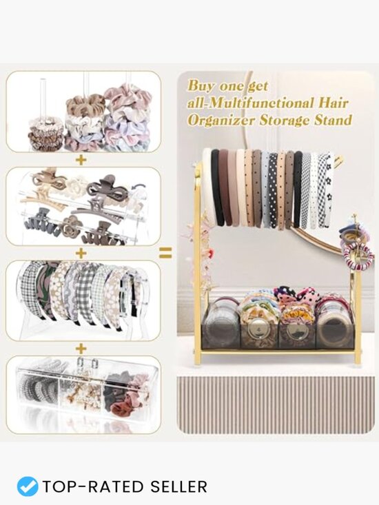 Hair Accessories Organizer Versatile Acrylic Headband Holder Stand Scrunchies